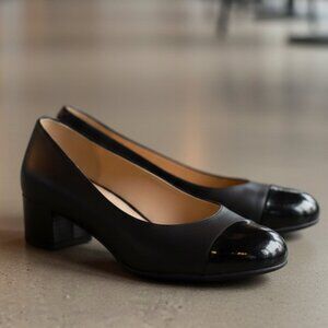 Cole Haan Black Patent Toe Heels
